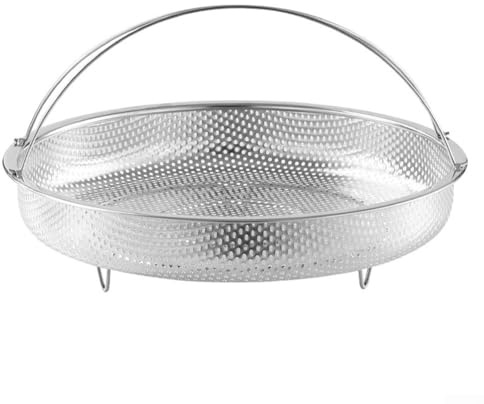 CARMOTTER Stainless Steel Steamer Basket, Stainless Steel Egg Steamer Basket, With Practical Draining Feature for Vegetables, Seafood(24.5cm)