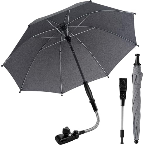 Seachrgif Sombrilla Carro Bebe Universal UPF50+ Sombrilla Cochecito Bebe con un Diámetro de 76 cm, Fácil de Montar en Tubos Redondos y Ovalado
