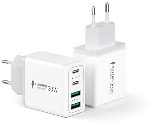 Tupneuf [2er-Pack] 60W USB C Ladegerät 4-Port, 30W PD Mehrfach Netzteil Schnellladegerät für iPhone 17 16 15 14 Pro Max, iPad, Samsung S25, Kompakt Ladeadapter Stecker