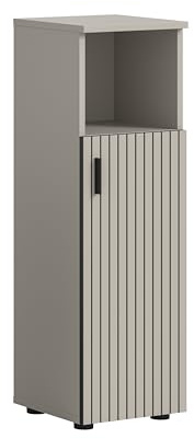 xonox.home – Badschrank Mone 30x95x30 cm in Kaschmir Nachbildung – Kompakter Standschrank mit 1 Tür & offenem Fach – Flexibler Türanschlag, Zeitloses Design & vielseitig kombinierbares Möbelstück
