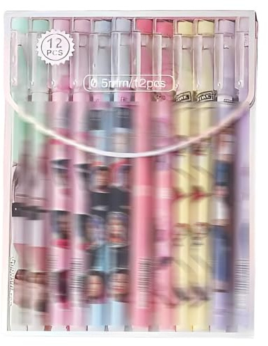 DHJWDUX 12 Pcs BP Penne Cancellabili Penna Kpop Regali per BP Penne Kawaii Regalo Festa Bambini per Scuola Elementare Adulti Studenti Scuola Ufficio