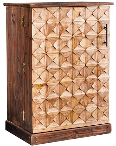 Riess Ambiente Design Barschrank Bodega - 62x90x43cm - inkl. Weinregal & Gläserhalter, handgefertigt & fertig montiert