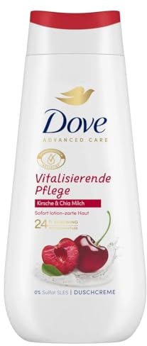 6er Pack - DOVE Advanced Care Duschcreme - Vitalisierende Pflege - Kirsche & Chia-Milch - 225ml