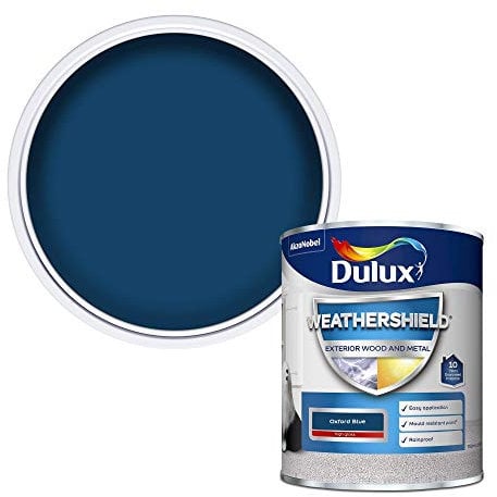 Dulux 5090988 Weather Shield Exterior High Gloss Paint, 750 ml - Oxford Blue