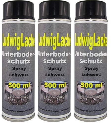 3 x 500 ml Spray Profi Unterbodenschutz schwarz überlackierbar