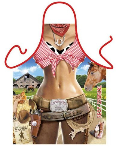 Lustige Schürze = Sexy Cowgirl = Küchenschürze Geschenkschürze Kochschürze Spassschürze - Das witzige Original von ITATI