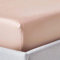 HOMESCAPES Luxus Spannbettlaken 180x200 cm beige, Satin-Spannbetttuch, 100% ägyptische Baumwolle, Bettlaken mit Gummizug Fadendichte 1000