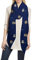 Lina & Lily Damen Schal mit Eulen Muster (Blau)