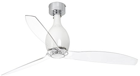 Faro Barcelona 32020 - ETERFAN Ventilador de techo sin luz, metal policarbonato y cristal, color blanco