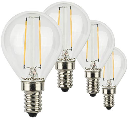 SUNSEED 4x Glühfaden LED Golfball-Lampe E14 2W ersetzt 25W Warmweiß 2700K