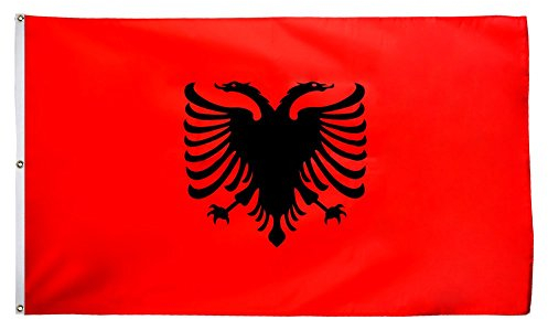 Fahne/Flagge Albanien - 150 x 250 cm + gratis Sticker, XXL-Fahne von Flaggenfritze®