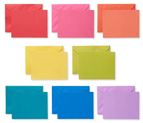 American Greetings Single Panel Blank Cards with Envelopes, Rainbow Colors (200-Count)