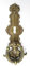 Clever-Deko Beschlag Messing Griffbeschlag Schrankgriff Schrank Schublade Schranktür Messing senkrecht mit Griff brüniert Gründerzeit Jugendstil Art Deco Ringbeschlag Jugendstil
