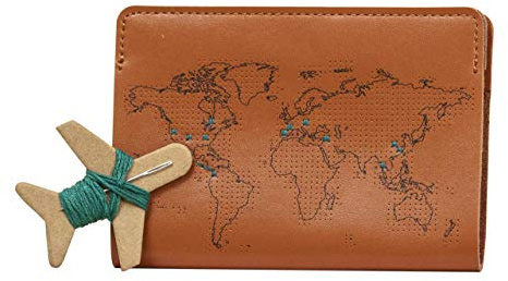 Chasing Threads - Custodia in pelle per passaporto da uomo e donna Marrone marrone