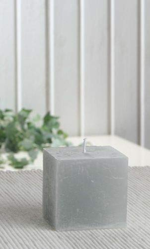 CandleCorner Rustik-Kerzen: Viereckig, 5 x 5 x 5 cm Ø, Grau, Unparfümiert