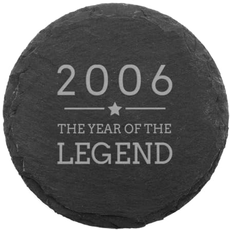 Engraved Natural Slate Coaster - 2007 The Year Of The Legend Coaster Gift | Women and Mens Gift Ideas | 18th Birthday Gifts for Boys and Girls | Thoughtful Keepsake Presents | Dust and Things