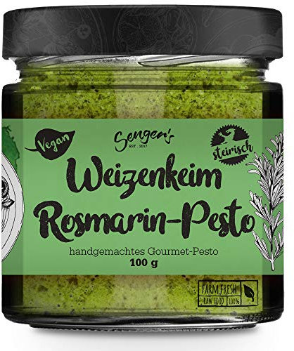 Sengers Veganes Weizenkeim-Pesto Rosmarin, Premium Pesto 100% Superfood aus Österreich. 100g