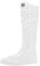 Jamron Ragazze Donna Moda Ginocchio Alta Allacciare Tela Stivali Puro Bianco Zip Stivali di Danza Pizzo SN815 EU38.5