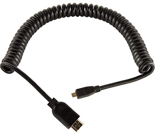 HangTon Cavo a spirale da Micro HDMI a HDMI HDTV per telefono cellulare, tablet, laptop, fotocamera DV, monitor del computer, 1,2 m