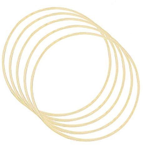 Yeenee 5 Stück 35,6 cm runde Bambus-Ringe – DIY Handwerk Hoop Set für Blumenkranz, Hochzeitsdekoration, Makramee Wandbehänge, Traumfänger