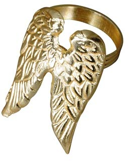 Posiwio GmbH Serviettenring Engelsflügel champagnerfarbend 4x7xH5 cm