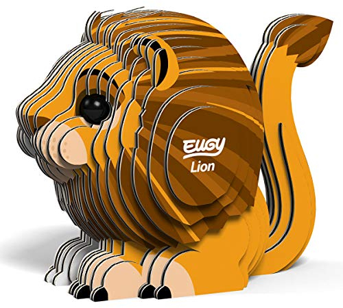EUGY 650070 Löwe, 3D Tier-Puzzle für Kinder und Erwachsene zum Zusammenbauen, DIY Tierfigur, Bastelset ab 6 Jahren