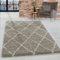 HomebyHome Shaggy Teppich Läufer Flur 80 x 250 cm - Hochflor Teppich Skandi Rauten Beige Extra Weich und Flauschig - Bettvorleger Teppich für Schlafzimmer, Küchenläufer - Waschbarer Küchenläufer
