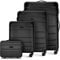 WITTCHEN Koffer-Set 4tlg. Trolley Koffer Reisekoffer aus ABS Hartschalen Trolley 4 Rollen Kombinationsschloss Reisekofferset Gepäckset Handgepäck Set Schwarz