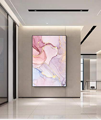 Cuadros Decoración Salón Grandes 70x100 Cm Pintura De Tinta De Oro Rosa 1 Piezas Lienzo Simple Pintura Decorativa del Cuadro decoración Moderna Pared Hogar Decor Arte Cuadros Innovador Regalo