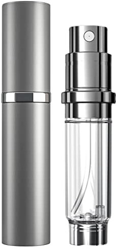 Travelofo Mini Perfume Bottles, Refillable Spray, 5ml Leak-Proof Atomiser for Travel, Luxury Gift for Men & Women (Grey)