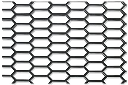 Griglia a nido d'ape 120 x 40 cm universale tuning esagono 15 x 35 mm sagomabile per auto nero 04608