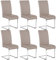 Yaheetech Chaises de Salle à Manger Lot de 6 Chaises Simili Cuir Chaise de Cuisine Piètement Acier Chromé Revêtement Hauteur Assise 50 cm Brun Clair