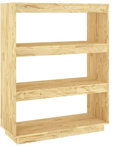 vidaXL Massivholz Kiefer Bücherregal Raumteiler Standregal Aktenregal Wandregal Regal Raumtrenner Bücherschrank Holzregal 80x35x103cm