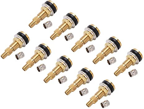 CHICIRIS 10 Pièces Tige de Valve Pneu sans Chambre à Air Liquide en Laiton Antirouille 1 7/8in TR618A pour Trou Tracteur 0.625in-Valve Pneumatique D'Orifice De 15Mm