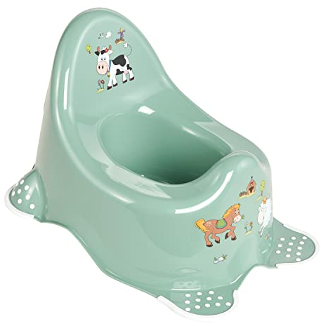 Keeeper Funny Farm Pot pour Bébé, De 18 Mois à 3 Ans Environ, Anti-Dérapant, Adam, Nordic Green