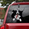 fabisup Niedlicher 3D-Autoaufkleber, Motiv: Border Collie, SUV, Fenster, Glas, personalisierte Dekoration, auch geeignet für Kühlschrank/Toilette/Notebook