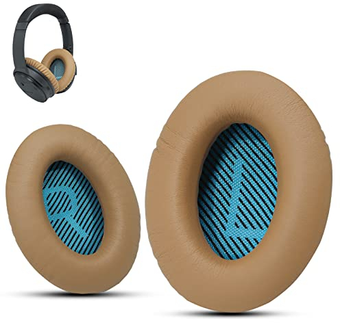 Krone Kalpasmos - Cuscinetti di ricambio per cuffie Bose, compatibile con Bose QuietComfort 35 ii /QC35/QC25/QC2/QC15/Ae2/Ae2i/Ae2w /SoundTrue & SoundLink, colore: Beige