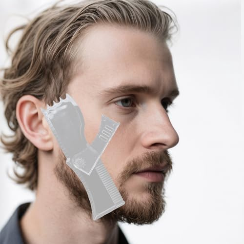 Bartformer-Set – Premium-Formwerkzeug – 100 % klar | viele Stile – die ultimative Bart-/Haar-Aufstellung – Bartschablone, Führungsschablone 360 Grad drehbar