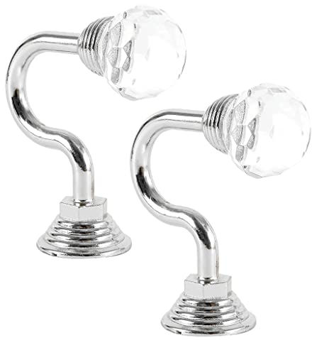 Kristallglas-Vorhanghalter, Haken, Wand-Krawattenhalter, Schubladengriff, Vorhangzubehör, Aufhänger (Argento, Talla ?nica)