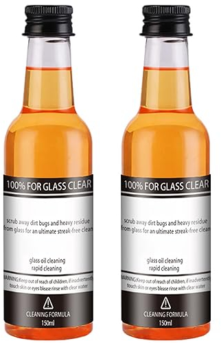 Ölfilm-Entferner für Glas, Glass Oil Film Remover, Autoglas Politur, Auto Scheibenreiniger, Autoglas Ölfilm Reiniger, Universal Auto Glasreiniger für Fenster, Windschutzscheibe und Spiegel (2PCS)