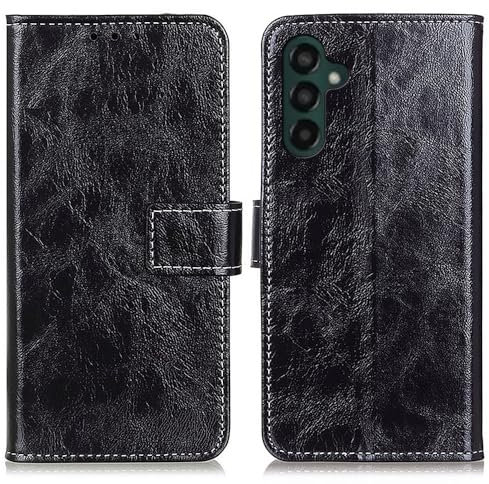 Flip Case Cover Kompatibel mit Samsung Galaxy A25 5G Retro Crazy Horse Textured Wallet Phone Protection Ledertasche Flip Ledertasche Ständer Kartenfach Handyhülle Geeignet Kompatibel mit Samsung Gala