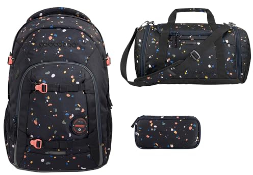 coocazoo JOKER Schulrucksack-Set 3tlg inkl. Sporttasche und Schlamperbox (Sprinkled Candy)