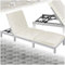 tectake® Tumbona Jardín Exterior de Ratán y Acero con Cojines, Tumbona de Piscina con Respaldo Regulable en 6 Posiciones, Tumbona de Playa Estable y Resistente a Intemperie, Fácil Limpieza -gris claro