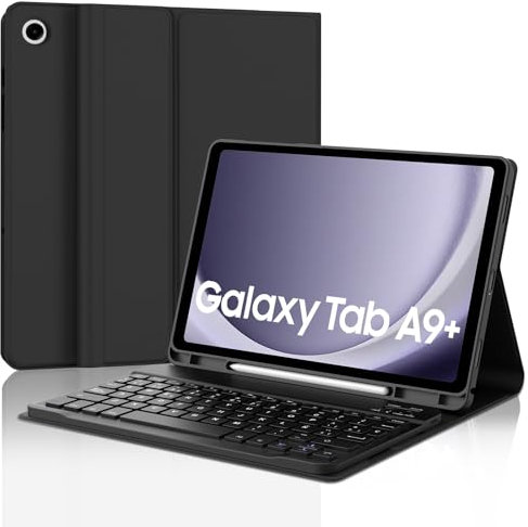 YNNHUDEEP Teclado para Samsung Tab A9 Plus, Funda con Teclado Español Ñ para Samsung Galaxy Tab A9+/A9 Plus 11 2023, Teclado Bluetooth Inalámbrico Desmontable para Samsung Tab A9 Plus, Negro