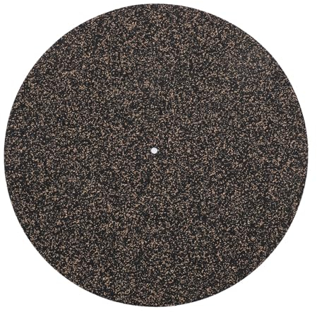 Cork Turntable Mat, 4mm Thick Recessed Turntable Platter Cork Mat, Anti Static Slipmat for Damped Resonance for 12inch LP Record Players Audiophile Reduce Noise