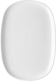 Alessi Itsumo NF07/22 36 - Plat de Service Ovale Design, Usage Quotidien, Esthétique Minimale, en Porcelaine Blanche