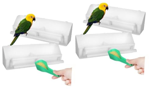 TINEASUR 2sätze Vogelfutterspender Für Käfige Teiliges Mit Futternapf Und Futterlöffel Stabile Befestigung Doppelter Einsatz Für Wasser Und Futter Langlebige Konstruktion Für
