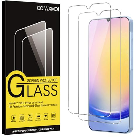 Coiwxmoi Verre Trempé pour Samsung Galaxy A25 5G 2 Pièces, Film de Vitre Protection écran Dureté 9H Anti Rayures Sans Bulless Ultra Transparent HD Haute Sensibilité Protecteur D'écran pour Samsung A25