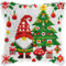 Santa Christmas Tree Latch Hook Kits for Adults Kids, Beginners DIY Latch Hook Pillow Kit Pre-Printed Hook and Latch Rug Kits Cross-stitch Embroidery Cushion Cover for Home Sofa Decoration 17x17 in.