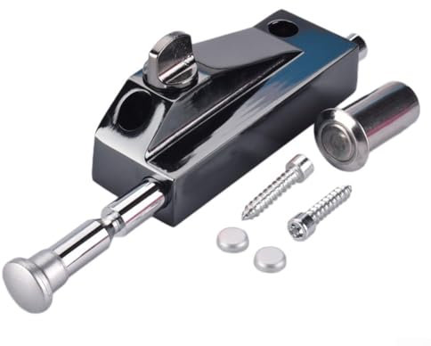 Aleación de aluminio Cerradura de puerta Piso Spring Bolt Funcionamiento suave, fácil instalación (negro)